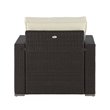 Home Square 2 Piece Wicker Patio Arm Chair Set in Brown
