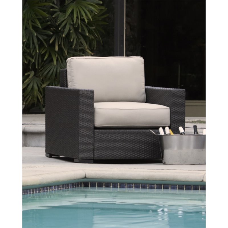 Home Square 2 Piece Wicker Patio Arm Chair Set in Brown