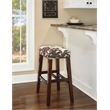 Home Square 2 Piece Wood Cow Print Bar Stool Set in Brown