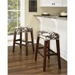 Home Square 2 Piece Wood Cow Print Bar Stool Set in Brown
