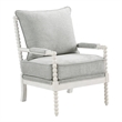 Home Square 2 Piece Fabric Spindle Chair Set with White Frame in Smoke Gray