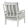 Home Square 2 Piece Fabric Spindle Chair Set with White Frame in Smoke Gray