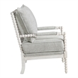 Home Square 2 Piece Fabric Spindle Chair Set with White Frame in Smoke Gray
