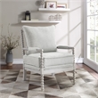 Home Square 2 Piece Fabric Spindle Chair Set with White Frame in Smoke Gray