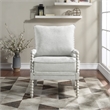 Home Square 2 Piece Fabric Spindle Chair Set with White Frame in Smoke Gray
