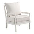 Home Square 2 Piece Fabric Spindle Chair Set with White Frame in Beige