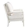 Home Square 2 Piece Fabric Spindle Chair Set with White Frame in Beige