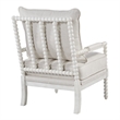 Home Square 2 Piece Fabric Spindle Chair Set with White Frame in Beige