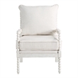 Home Square 2 Piece Fabric Spindle Chair Set with White Frame in Beige