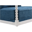 Home Square 2 Piece Fabric Spindle Chair Set with White Frame in Navy Blue