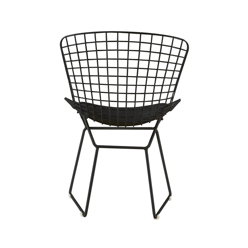 Home Square 2 Piece Wire Dining Side Chair Set in Noir Black