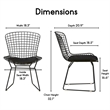 Home Square 2 Piece Wire Dining Side Chair Set in Noir Black