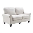 Home Square 2 Piece Polyester Fabric Loveseat Set in Cream White