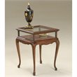 Home Square 2 Piece Traditional Curio Table Set in Plantation Cherry