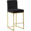 Home Square 2 Piece Upholstered Velvet Counter Stool Set in Black