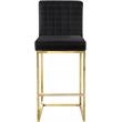 Home Square 2 Piece Upholstered Velvet Counter Stool Set in Black
