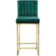 Home Square 2 Piece Upholstered Velvet Counter Stool Set in Green