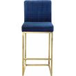 Home Square 2 Piece Upholstered Velvet Counter Stool Set in Navy