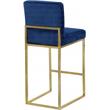 Home Square 2 Piece Upholstered Velvet Counter Stool Set in Navy