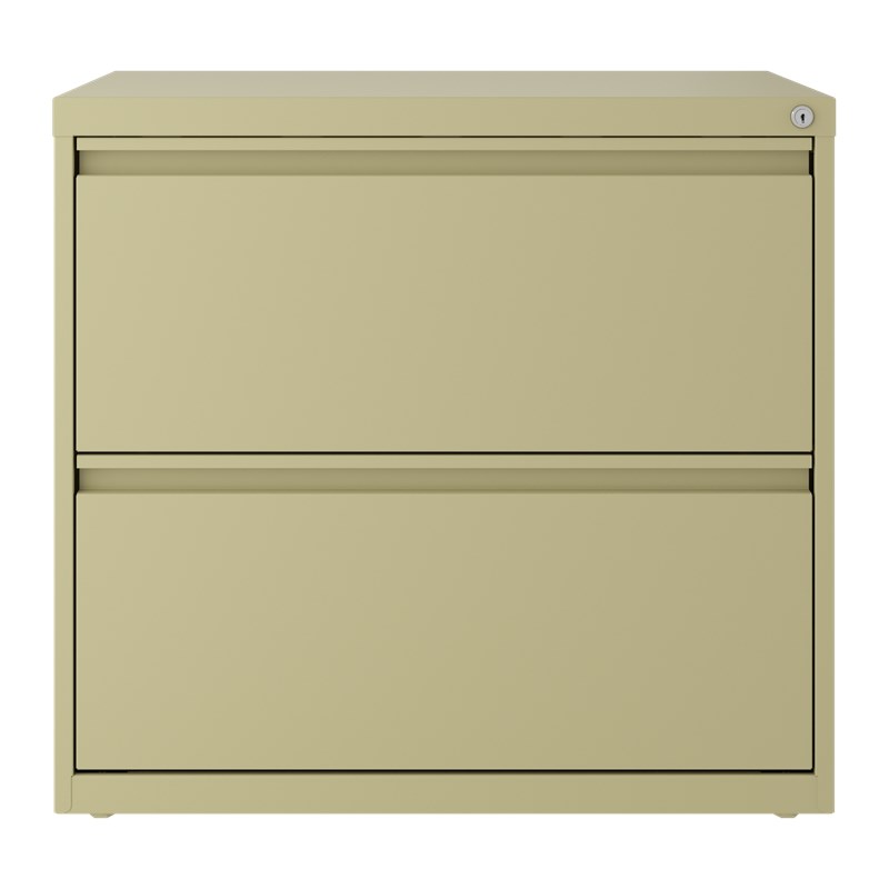 Home Square 2 Drawer Metal Lateral Filing Cabinet Set in Putty/Beige (Set of 2)