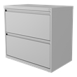 Home Square 2 Drawer Metal Lateral Filing Cabinet Set in Silver (Set of 2)