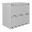Home Square 2 Drawer Metal Lateral Filing Cabinet Set in Silver (Set of 2)