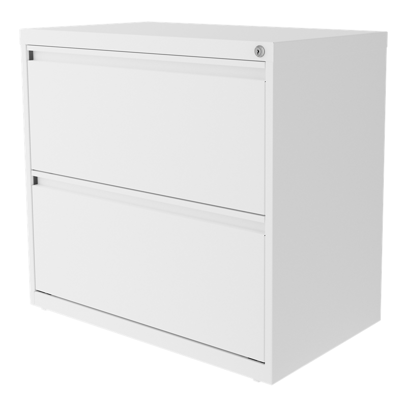 Home Square 2 Drawer Metal Lateral 101 Filing Cabinet Set in White (Set of 2)