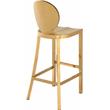 Home Square 2 Piece Stainless Steel Bar Stool Set in Gold