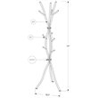 Home Square 8 Hook Hammered Metal Branching Coat Rack Set in Silver (Set of 2)