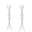 Home Square 8 Hook Hammered Metal Branching Coat Rack Set in Silver (Set of 2)