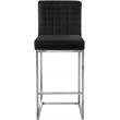 Home Square 2 Piece Upholstered Velvet Counter Stool Set in Black