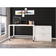 Home Square 2 Drawer Lateral Metal Filing Cabinet Set in White (Set of 2)