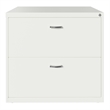 Home Square 2 Drawer Lateral Metal Filing Cabinet Set in White (Set of 2)