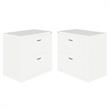 Home Square 2 Drawer Lateral Metal Filing Cabinet Set in White (Set of 2)