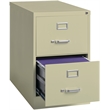 Home Square 2 Drawer Deep Metal Filing Cabinet Set in Putty (Set of 2)