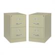 Home Square 2 Drawer Deep Metal Filing Cabinet Set in Putty (Set of 2)