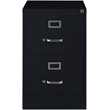 Home Square 2 Drawer Deep Metal Filing Cabinet Set in Black (Set of 2)