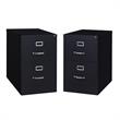 Home Square 2 Drawer Deep Metal Filing Cabinet Set in Black (Set of 2)
