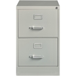Home Square 2 Drawer Deep Metal Filing Cabinet Set in Light Gray (Set of 2)