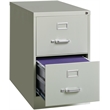 Home Square 2 Drawer Deep Metal Filing Cabinet Set in Light Gray (Set of 2)