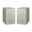 Home Square 2 Drawer Deep Metal Filing Cabinet Set in Light Gray (Set of 2)