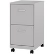 Home Square 2 Drawer Mobile Filing Cabinet Set in Arctic Silver (Set of 2)