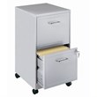 Home Square 2 Drawer Mobile Filing Cabinet Set in Arctic Silver (Set of 2)
