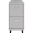 Home Square 2 Drawer Mobile Filing Cabinet Set in Arctic Silver (Set of 2)