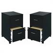 Home Square 2 Drawer Mobile Filing Cabinet Set in Black (Set of 2)