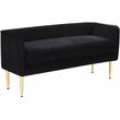 Home Square 2 Piece Contemporary Velvet Bench Set in Black