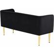 Home Square 2 Piece Contemporary Velvet Bench Set in Black