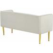 Home Square 2 Piece Contemporary Velvet Bench Set in White