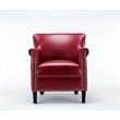 Home Square 2 Piece Upholstered Faux Leather Club Chair Set in Red