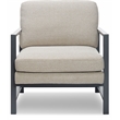 Home Square 2 Piece Metal Frame Linen Accent Chair Set in Gray